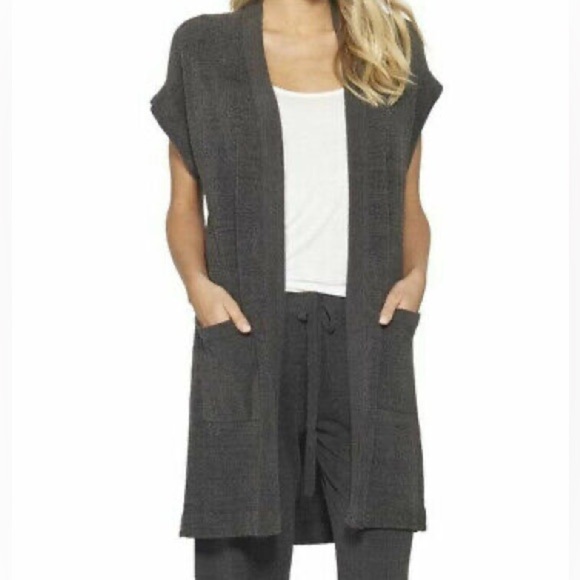 BAREFOOT DREAMS CozyChic Ultra Lite Long Cardi grey | size small - Picture 9 of 12